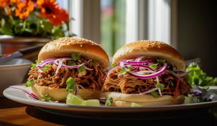 Slow-cooker pork burgers