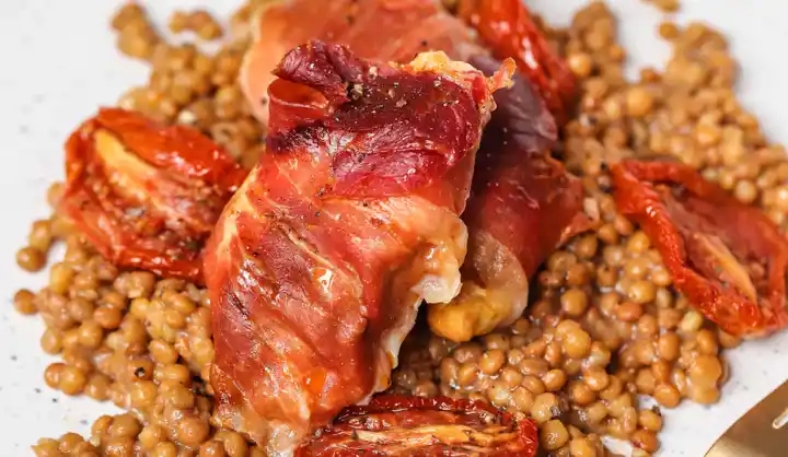 Prosciutto wrapped chicken