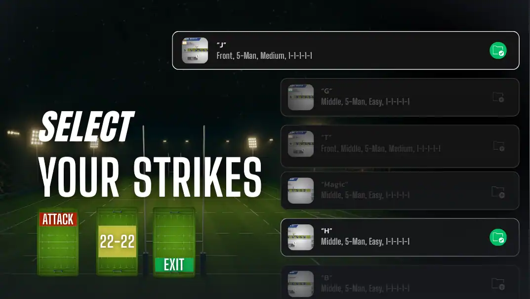 Select your strike from the menu