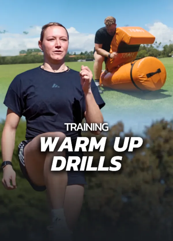 Training warm-up drills, rugby session activation and prep