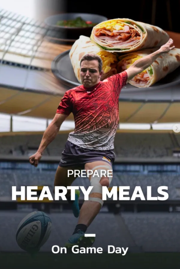 Game day meals: rugby match-day fuelling