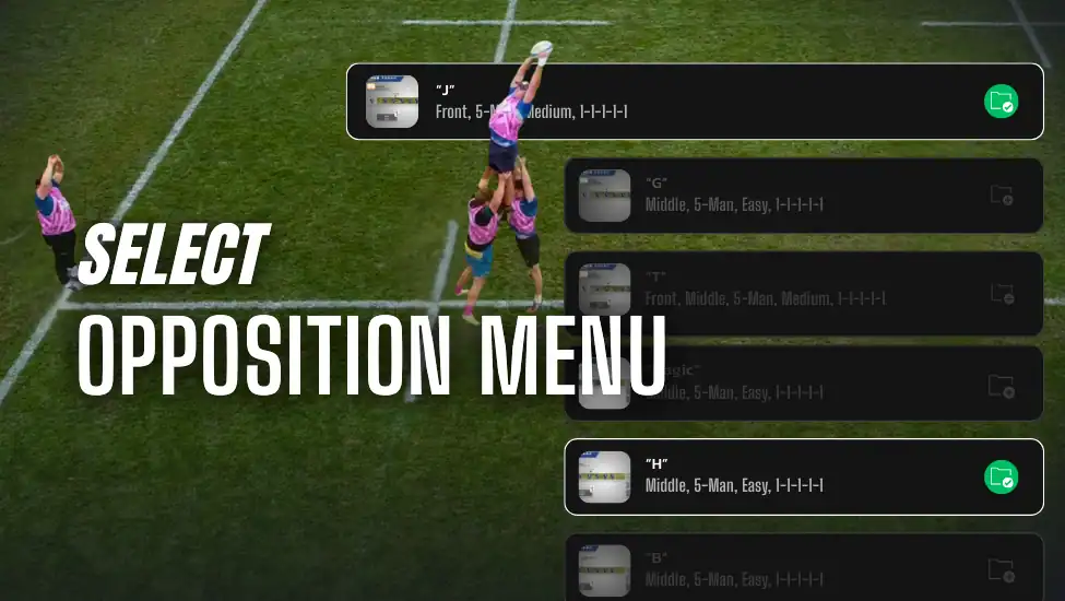 Opposition lineout menu