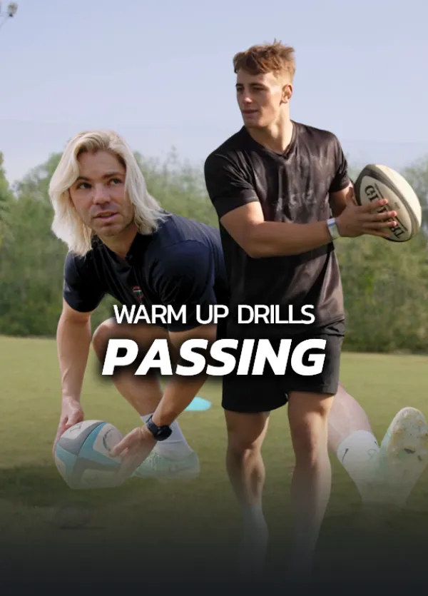Passing warm-up drills, rugby ball-handling activation